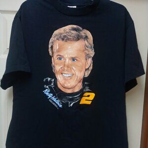 Vintage 1990s Rusty Wallace #2 Penske Racing XL Single Stitch Black T-Shirt